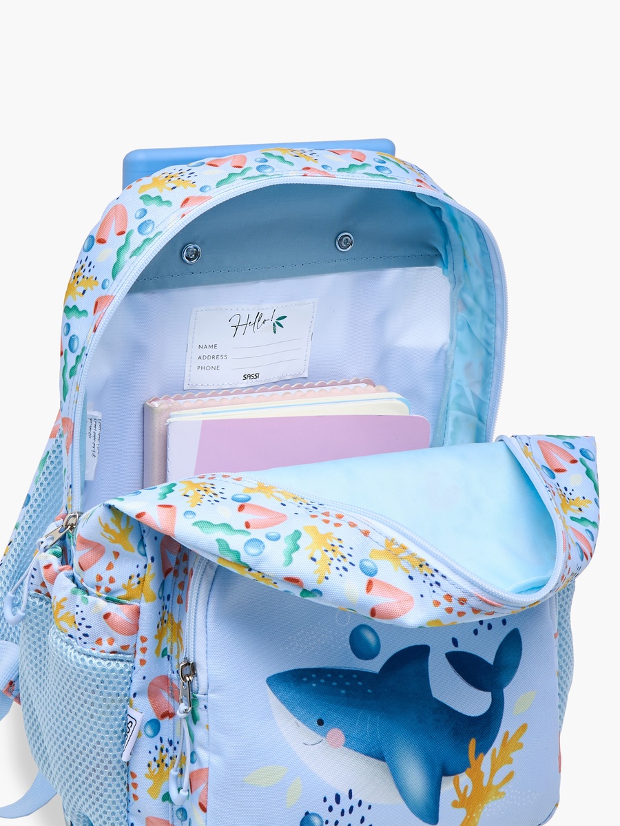 Printed Trolley Backpack with Retractable Handle and Zip Closure - 14 inches