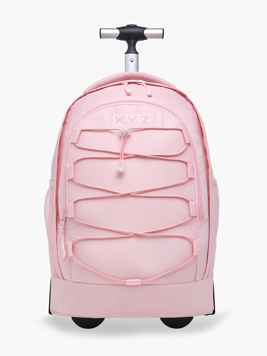 Logo Print Trolley Backpack with Retractable Handle - 18 inches