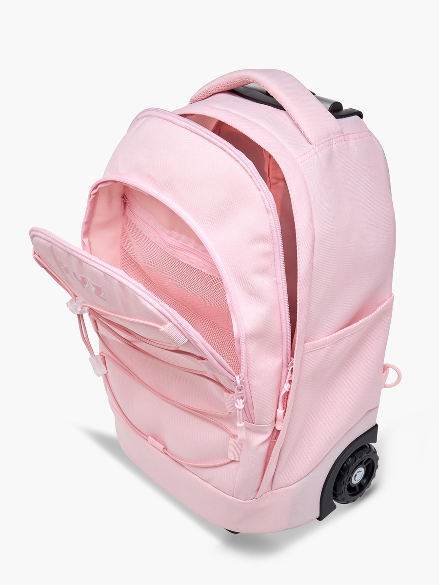 Logo Print Trolley Backpack with Retractable Handle - 18 inches