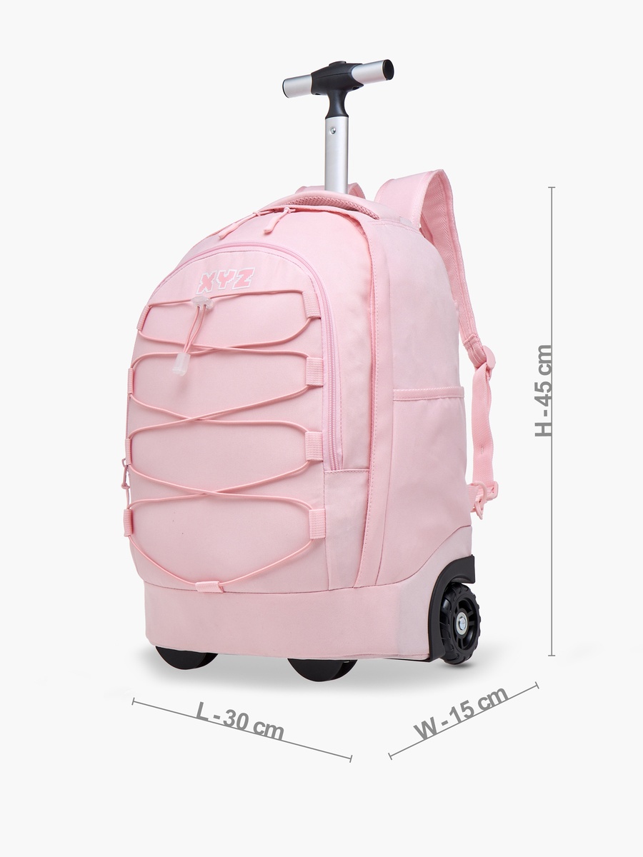 Logo Print Trolley Backpack with Retractable Handle - 18 inches