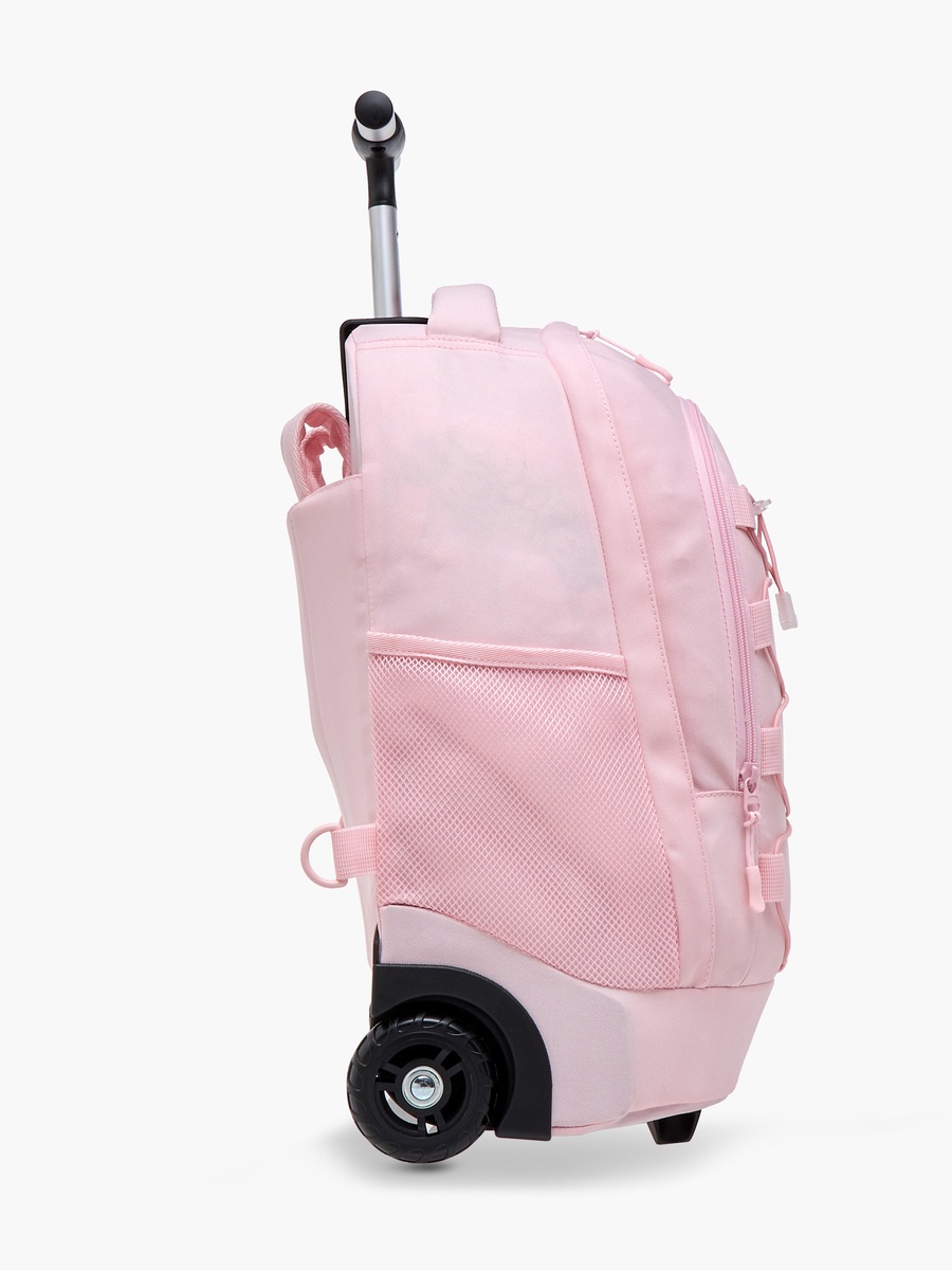 Logo Print Trolley Backpack with Retractable Handle - 18 inches