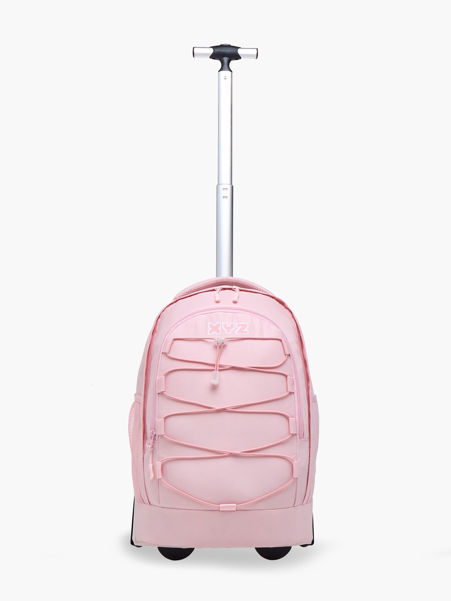Logo Print Trolley Backpack with Retractable Handle - 18 inches