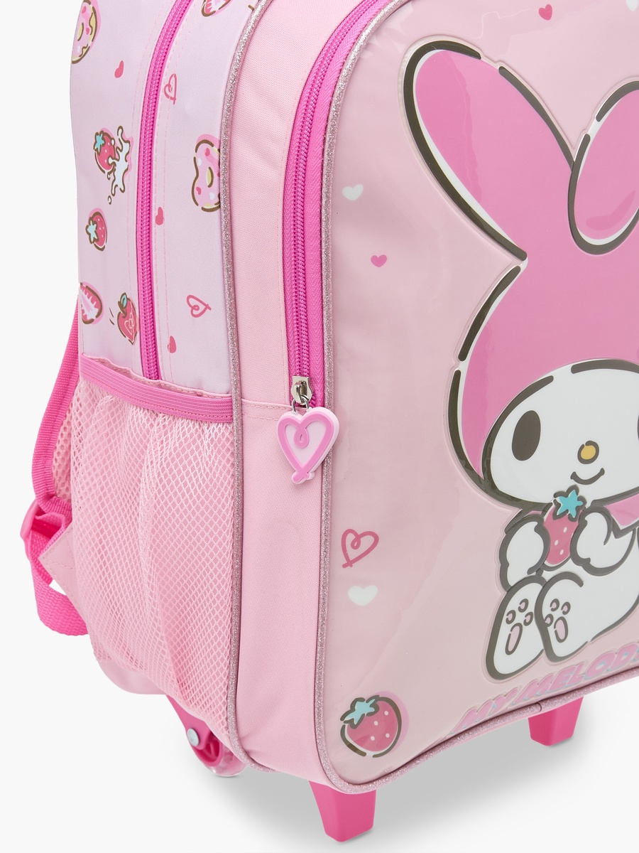 My Melody Print 3-Piece Trolley Backpack Set - 16 inches For Kids