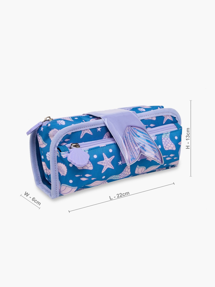 Mermaid Print Pencil Pouch with Zip Closure