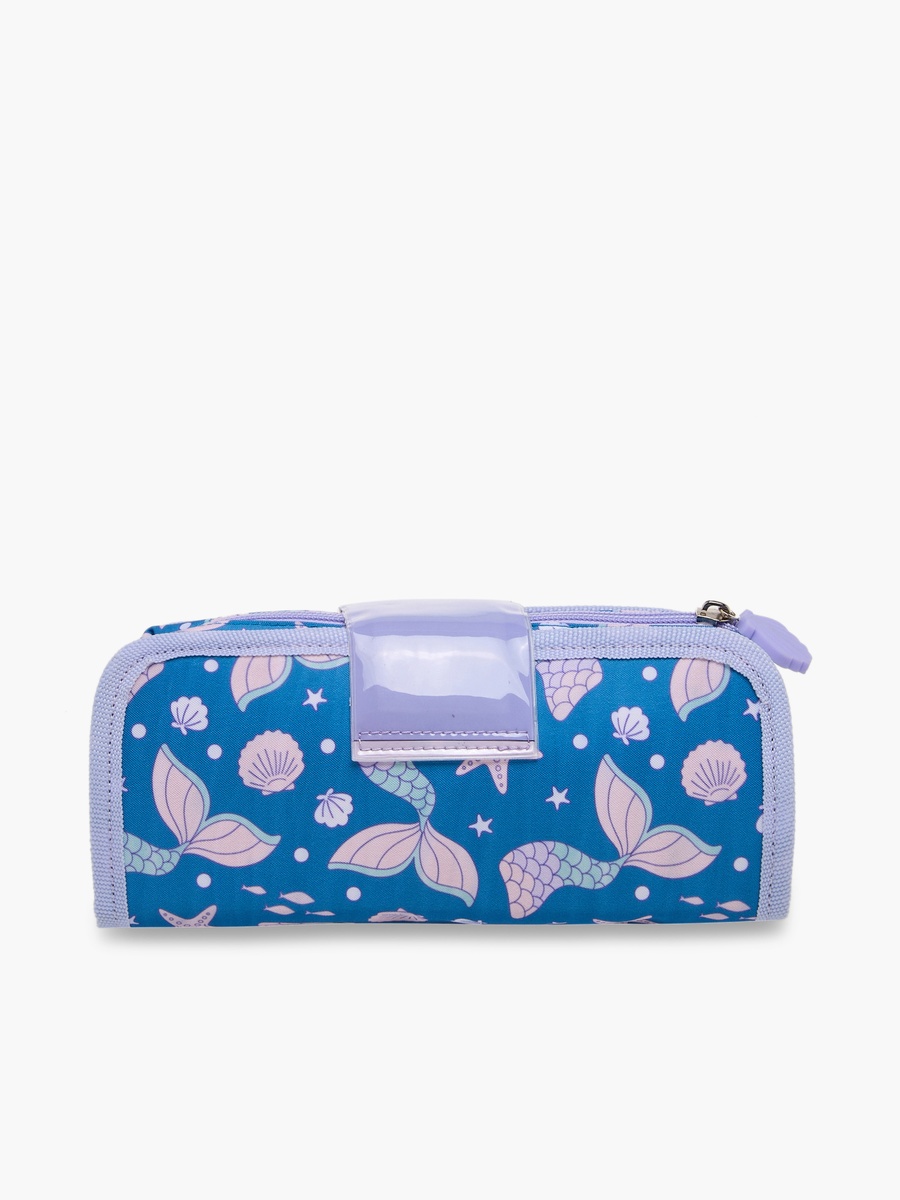 Mermaid Print Pencil Pouch with Zip Closure