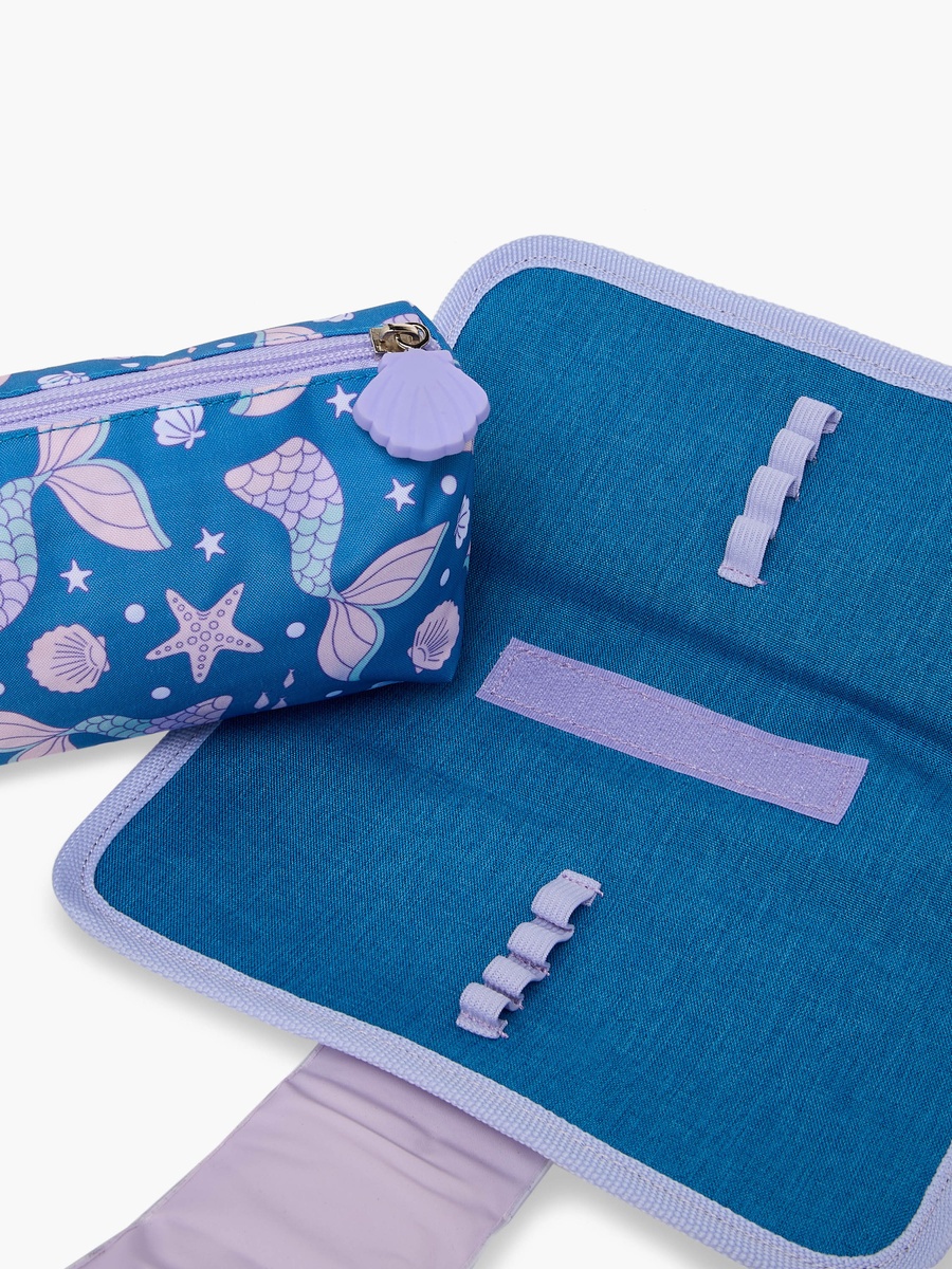 Mermaid Print Pencil Pouch with Zip Closure