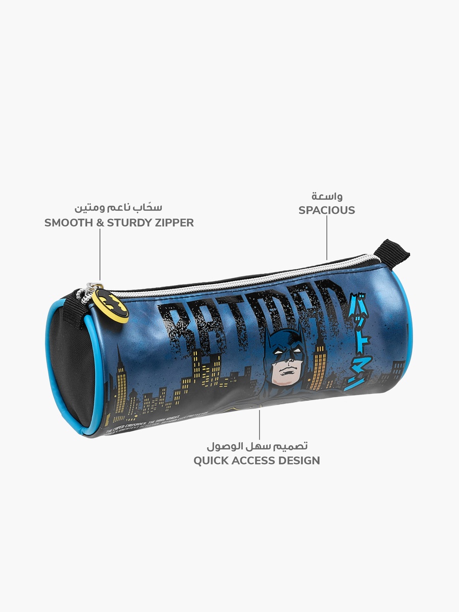 Batman Print Pencil Pouch with Zip Closure