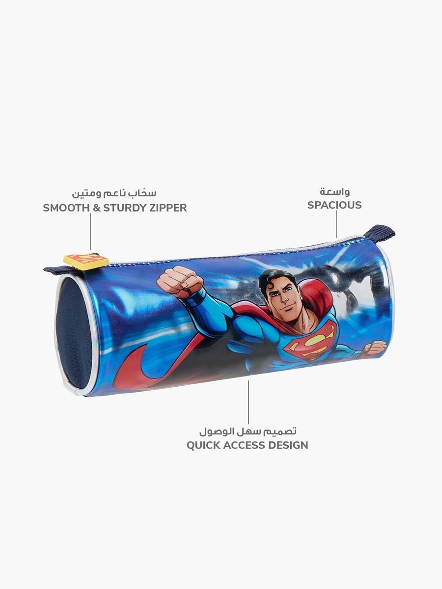 Superman Print Pencil Pouch with Zip Closure