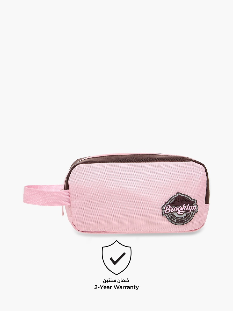 Applique Detail Pencil Pouch with Zip Closure