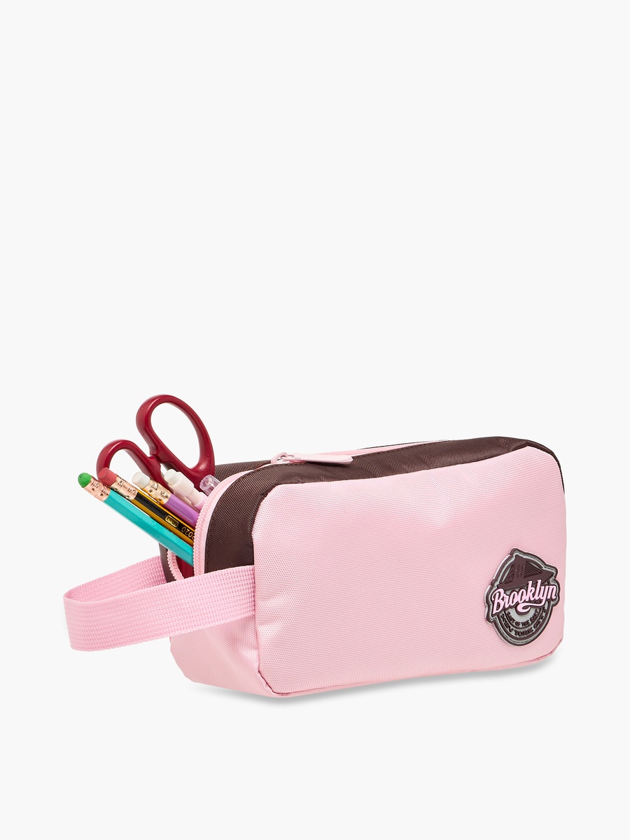 Applique Detail Pencil Pouch with Zip Closure