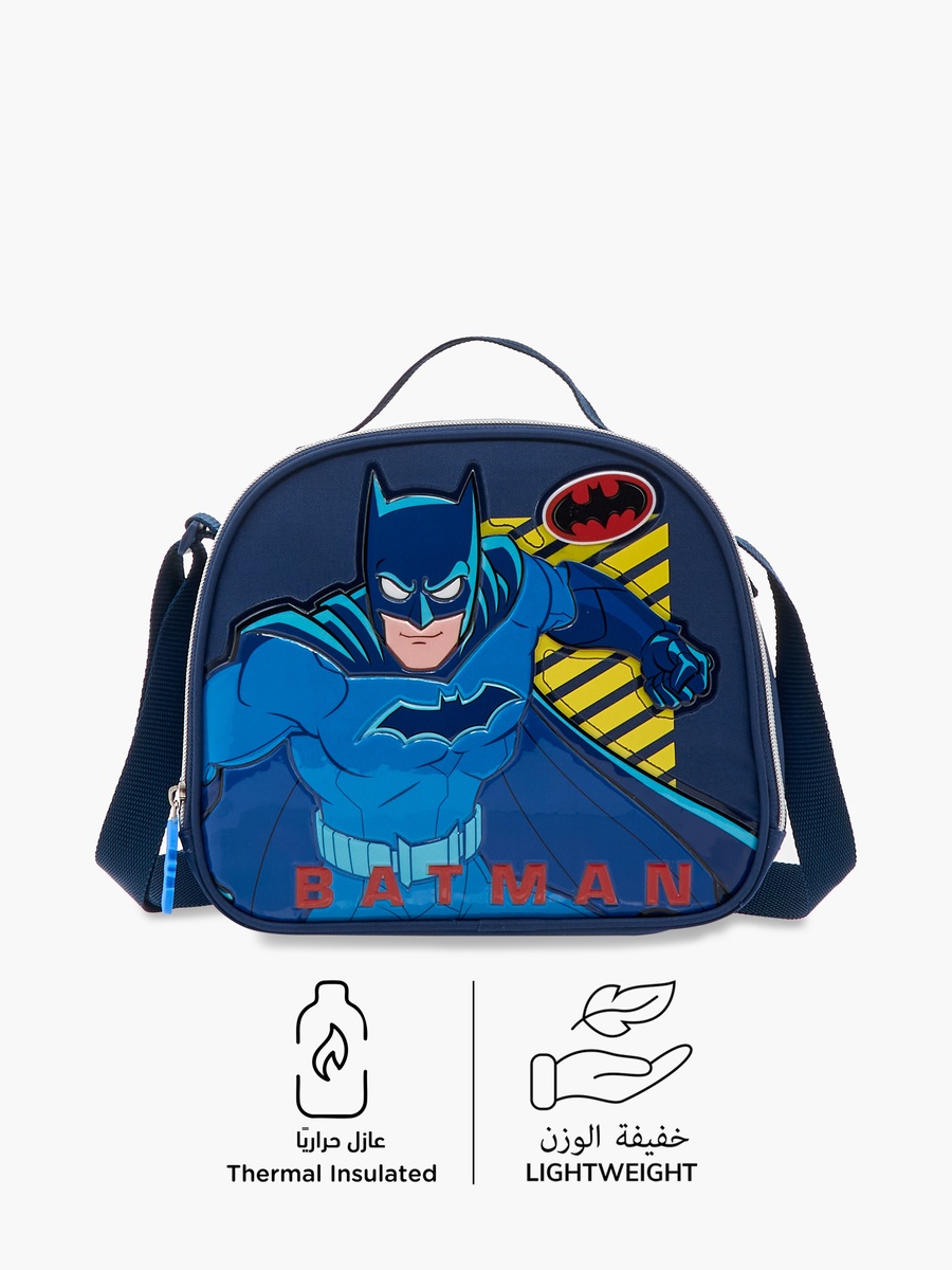 Batman Print Lunch Bag with Zip Closure