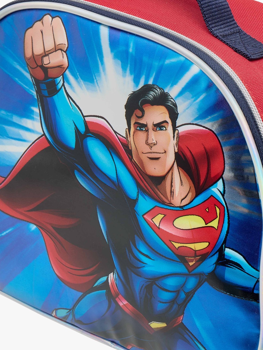 Superman Print Lunch Bag with Zip Closure