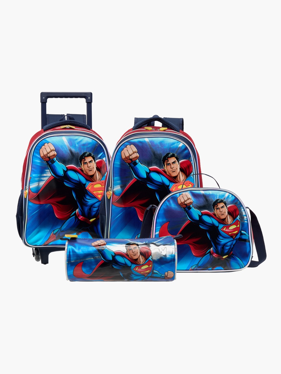 Superman Print Lunch Bag with Zip Closure