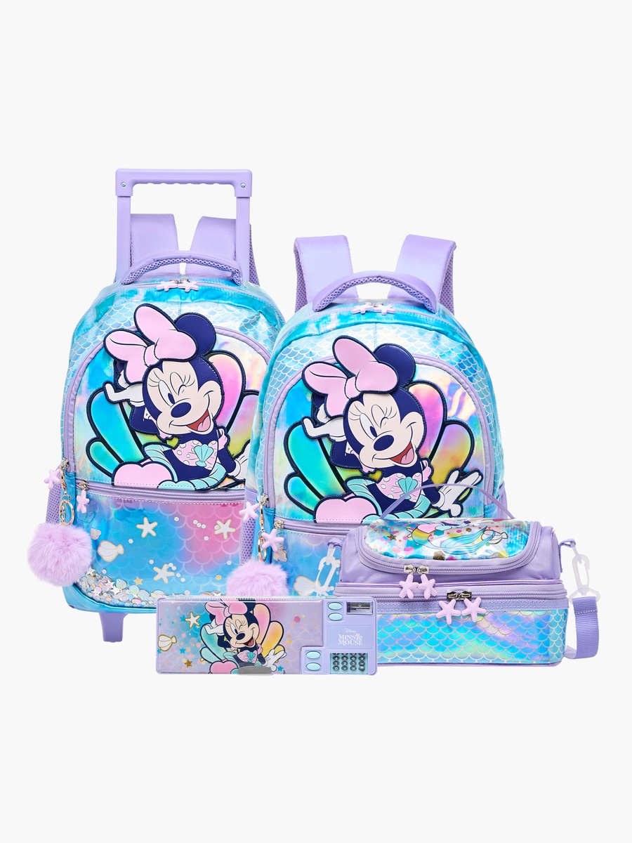 Minnie Mouse Print Double Layer Lunch Bag with Detachable Strap