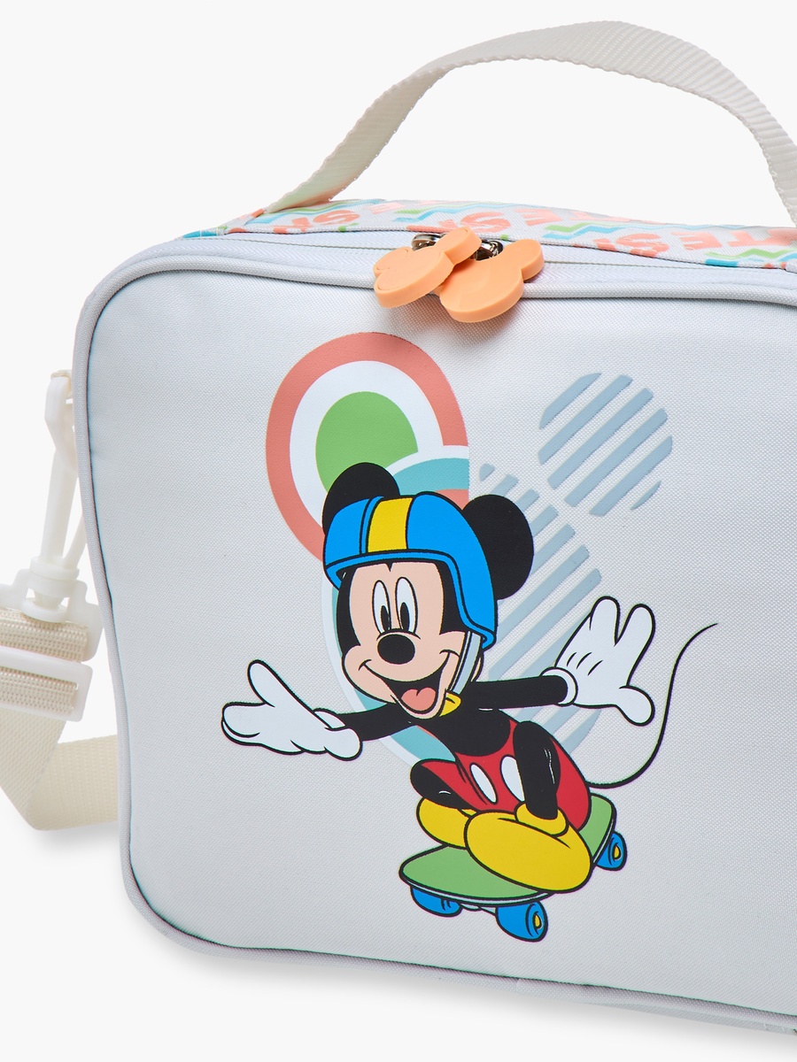 Mickey Mouse Print Lunch Bag with Zip Closure