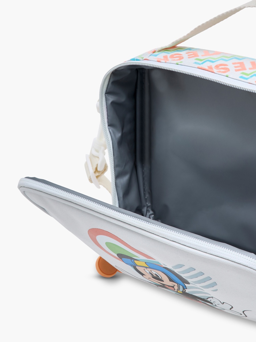 Mickey Mouse Print Lunch Bag with Zip Closure