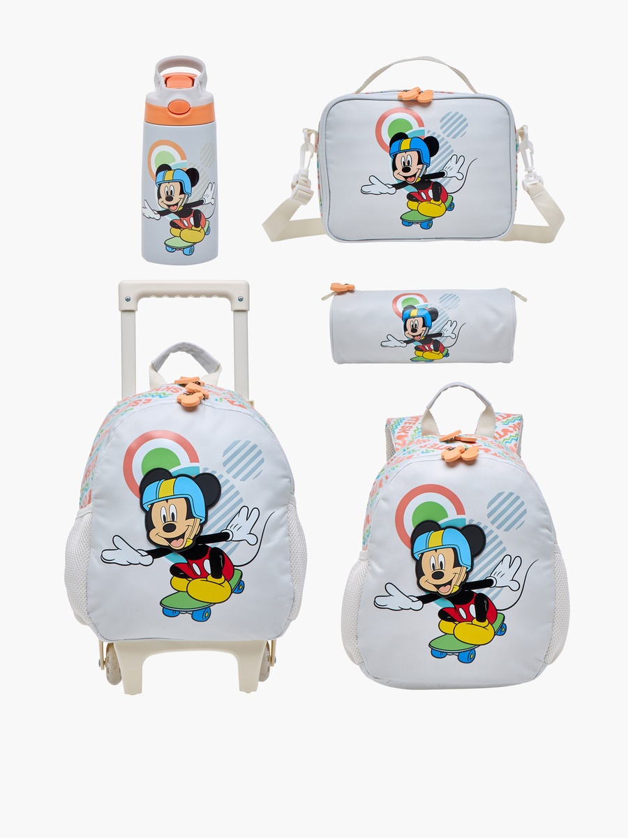 Mickey Mouse Print Lunch Bag with Zip Closure
