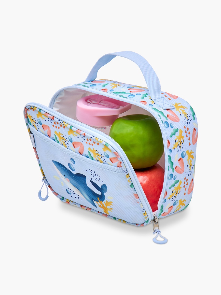Shark Print Lunch Bag with Zip Closure