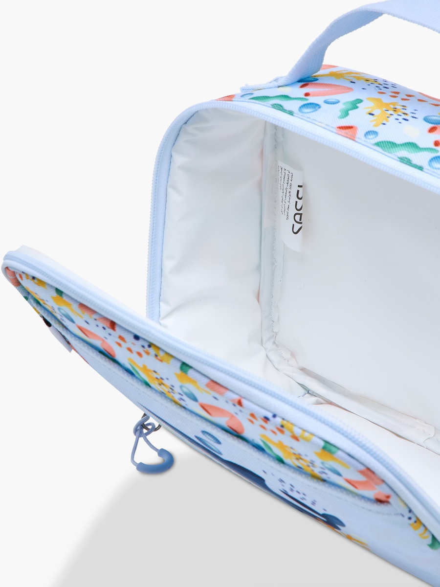 Shark Print Lunch Bag with Zip Closure