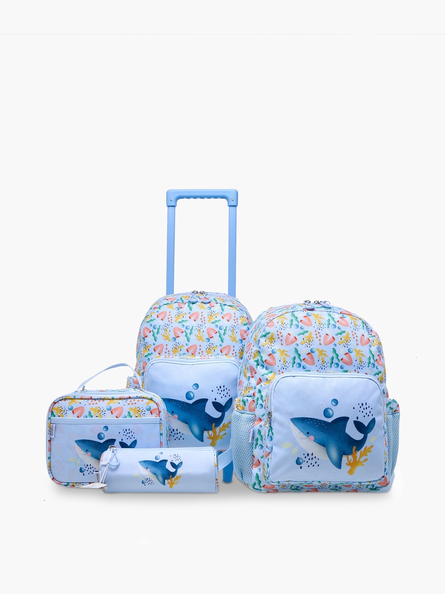 Shark Print Lunch Bag with Zip Closure