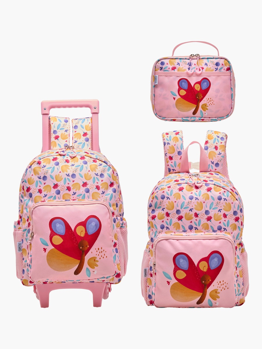 Butterfly Print Lunch Bag with Zip Closure