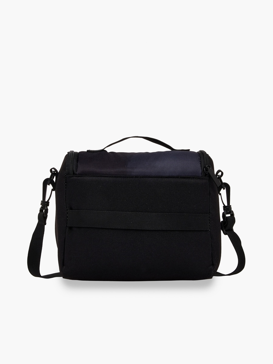 Graphic Print Lunch Bag with Detachable Strap and Zip Closure