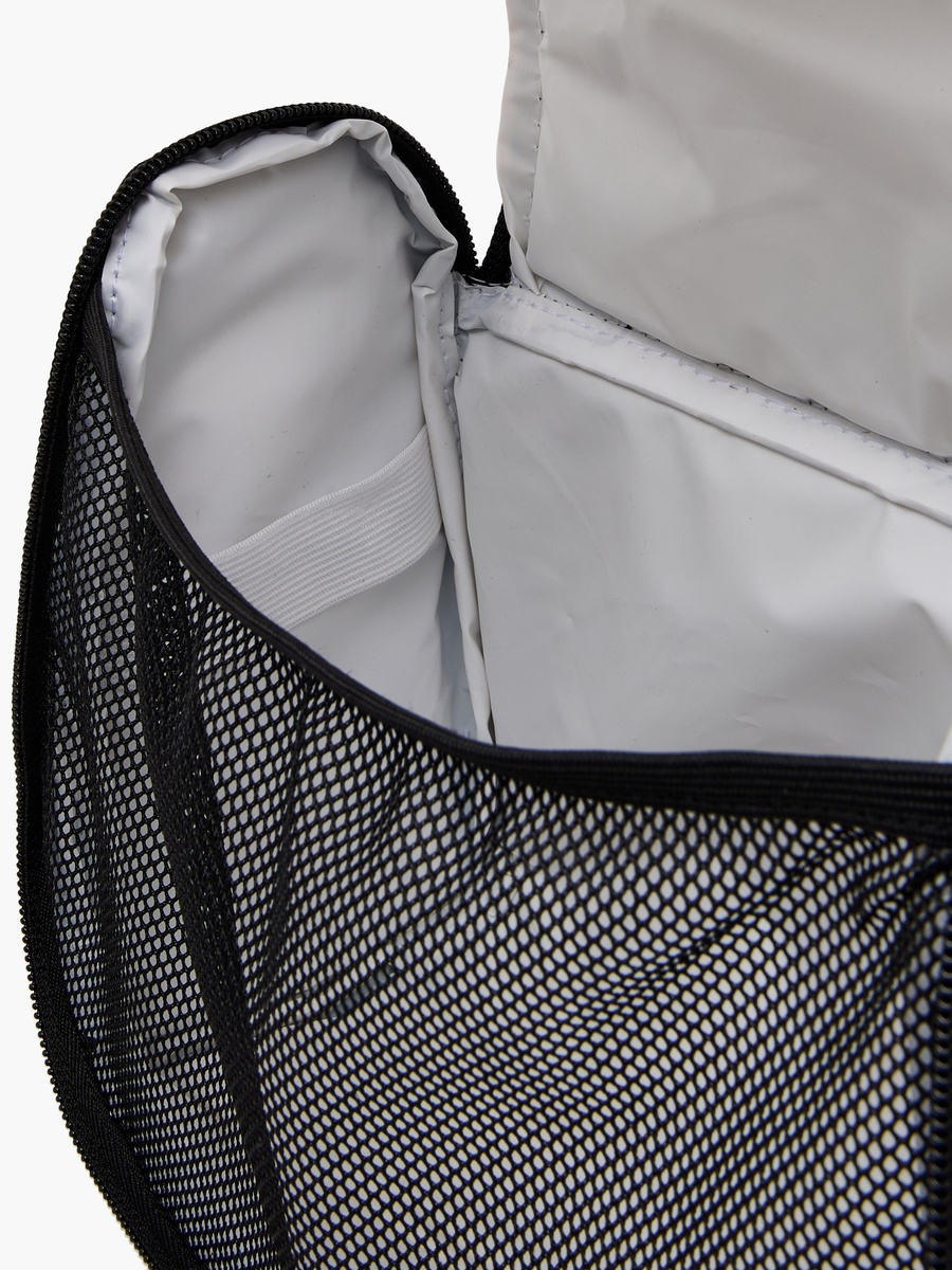 Graphic Print Lunch Bag with Detachable Strap and Zip Closure