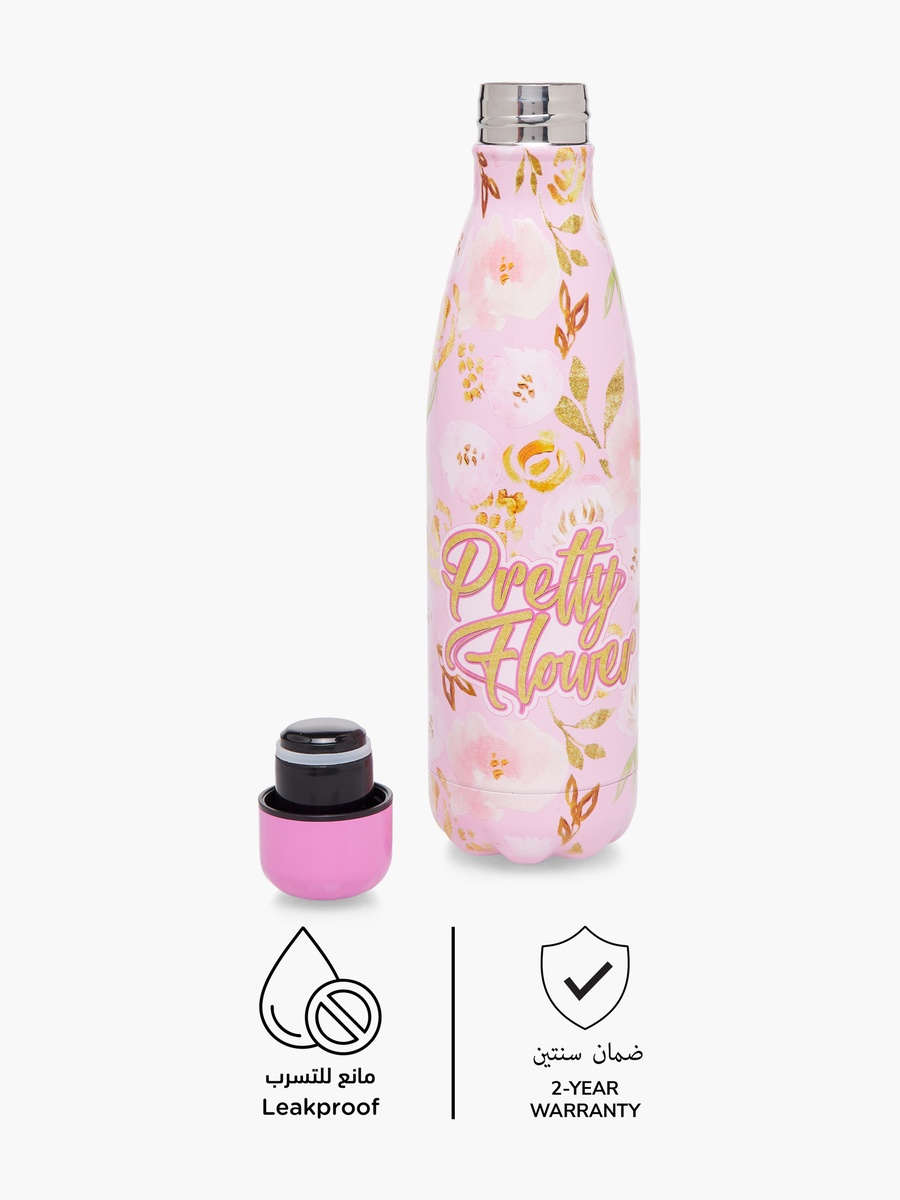 Floral Print Vacuum Water Bottle - 500 ml
