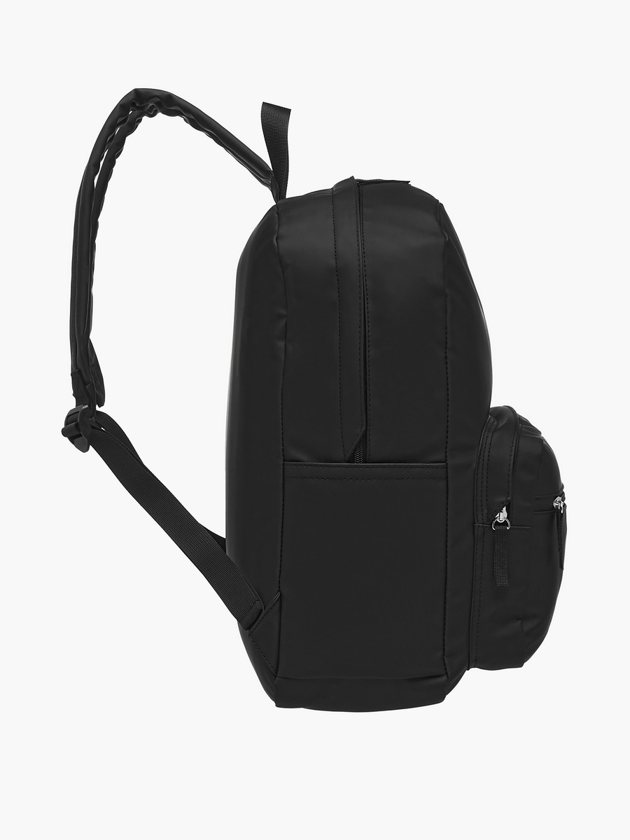 Solid Backpack with Adjustable Straps and Zip Closure - 17 inches