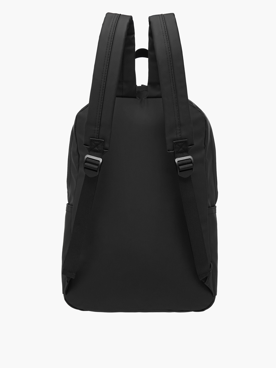 Solid Backpack with Adjustable Straps and Zip Closure - 17 inches