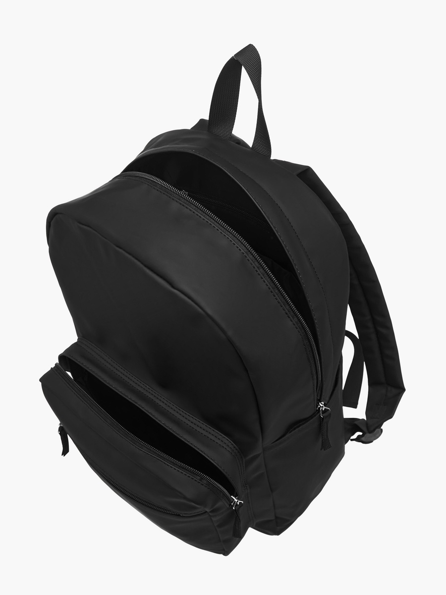 Solid Backpack with Adjustable Straps and Zip Closure - 17 inches