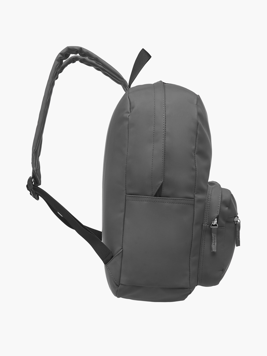 Solid Backpack with Adjustable Straps and Zip Closure - 17 inches