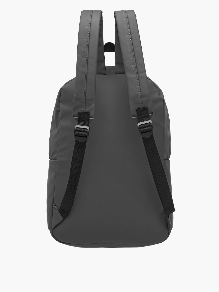 Solid Backpack with Adjustable Straps and Zip Closure - 17 inches