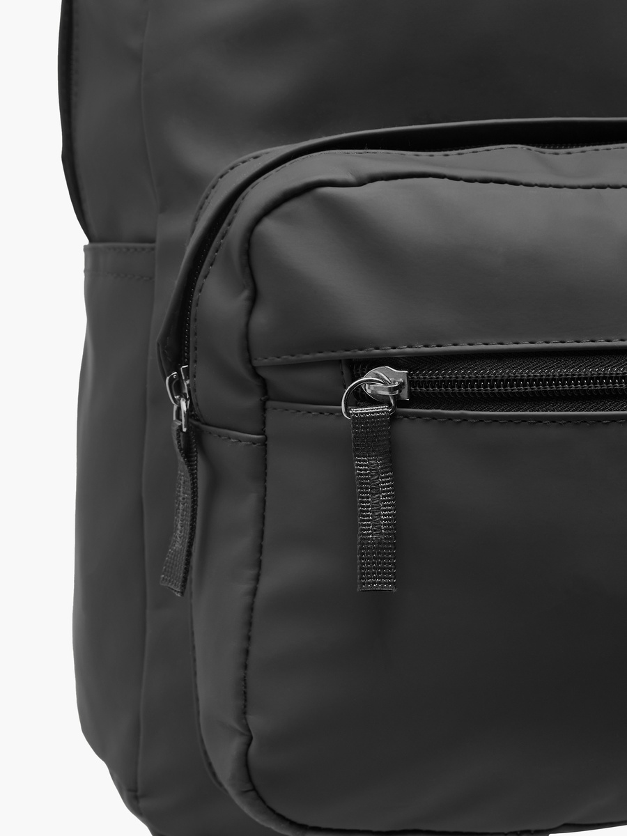 Solid Backpack with Adjustable Straps and Zip Closure - 17 inches