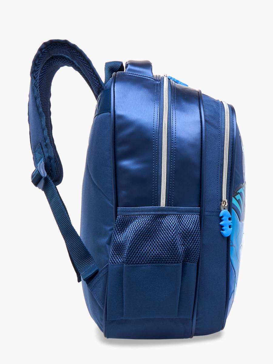 Batman Print Backpack with Adjustable Straps and Zip Closure - 16 inches