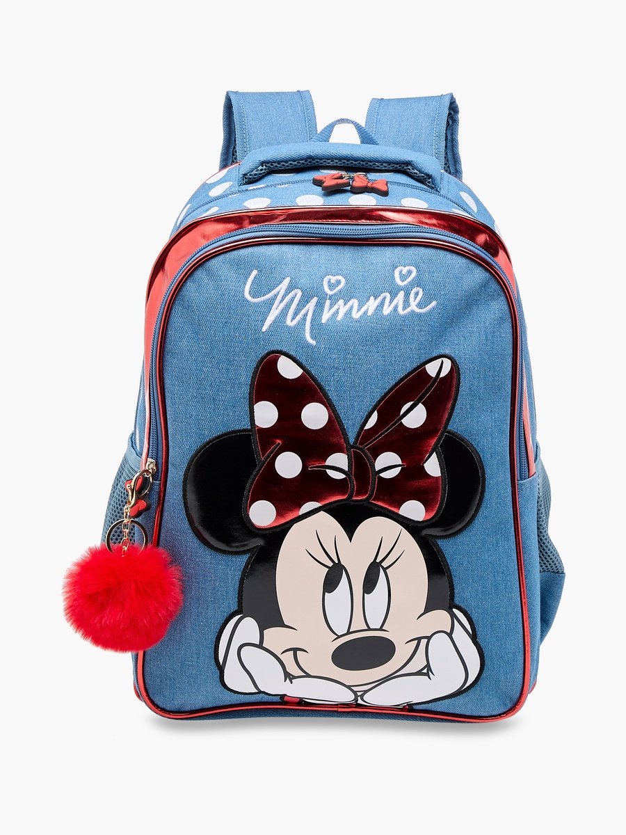 Minnie Mouse Print Backpack with Adjustable Straps and Zip Closure - 16 inches