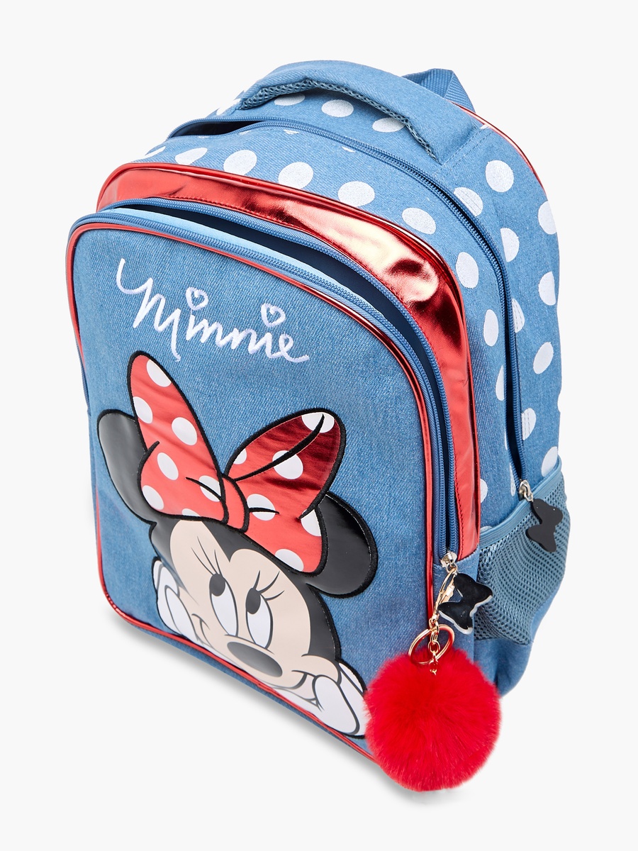 Minnie Mouse Print Backpack with Adjustable Straps and Zip Closure - 16 inches