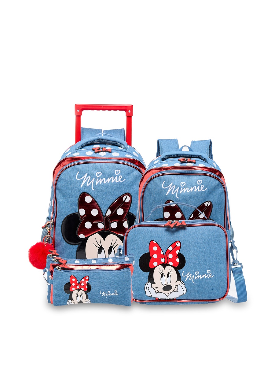Minnie Mouse Print Backpack with Adjustable Straps and Zip Closure - 16 inches