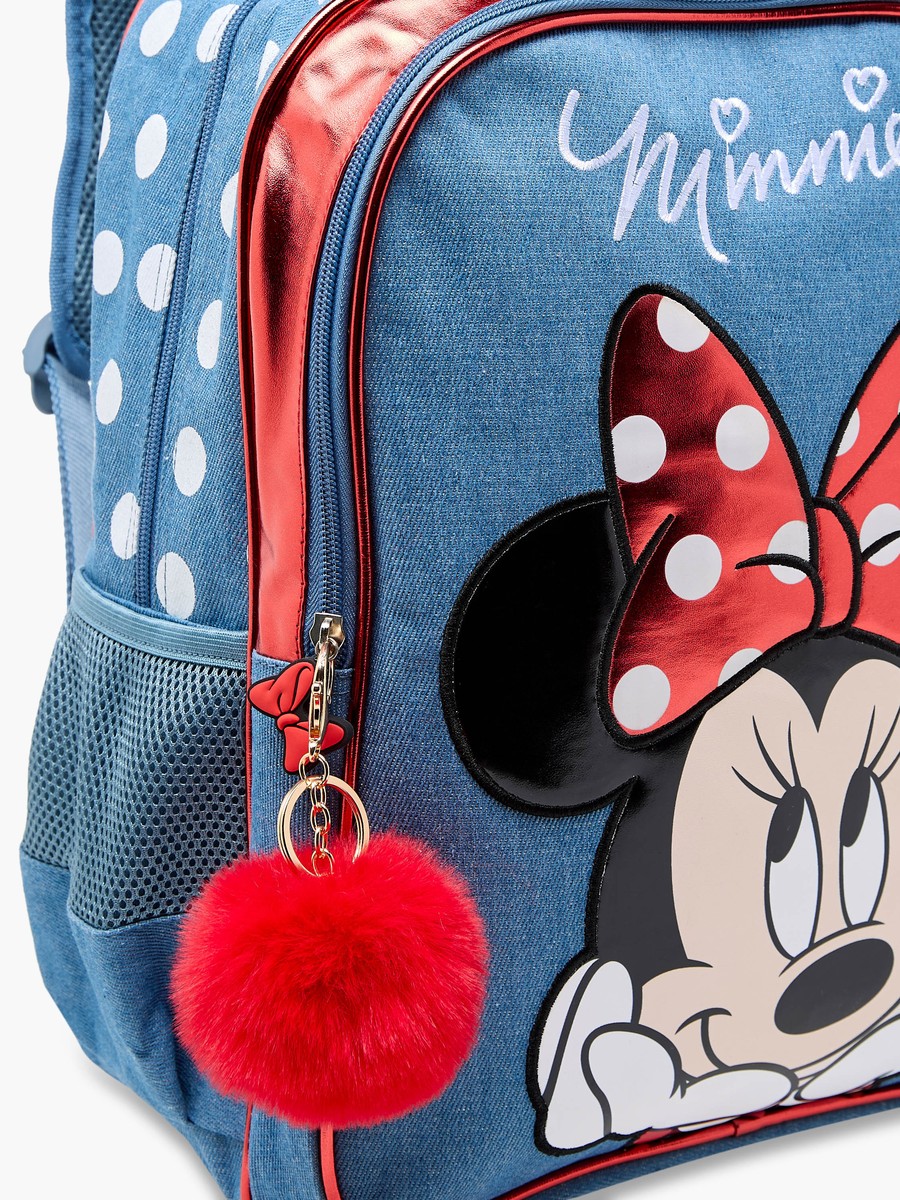 Minnie Mouse Print Backpack with Adjustable Straps and Zip Closure - 16 inches