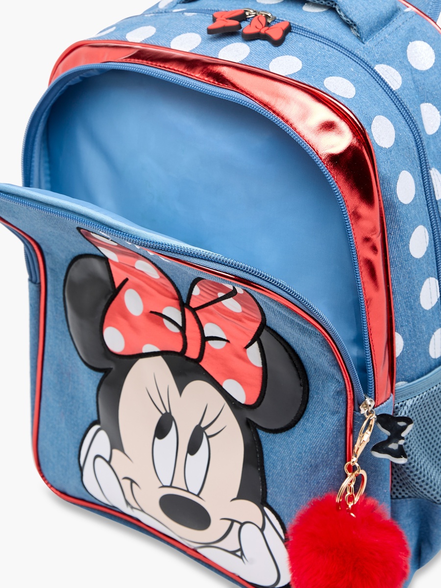 Minnie Mouse Print Backpack with Adjustable Straps and Zip Closure - 16 inches