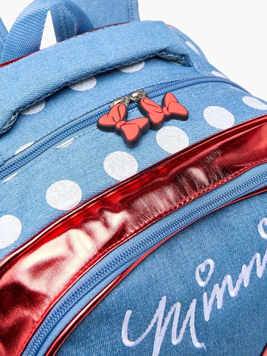 Minnie Mouse Print Backpack with Adjustable Straps and Zip Closure - 16 inches