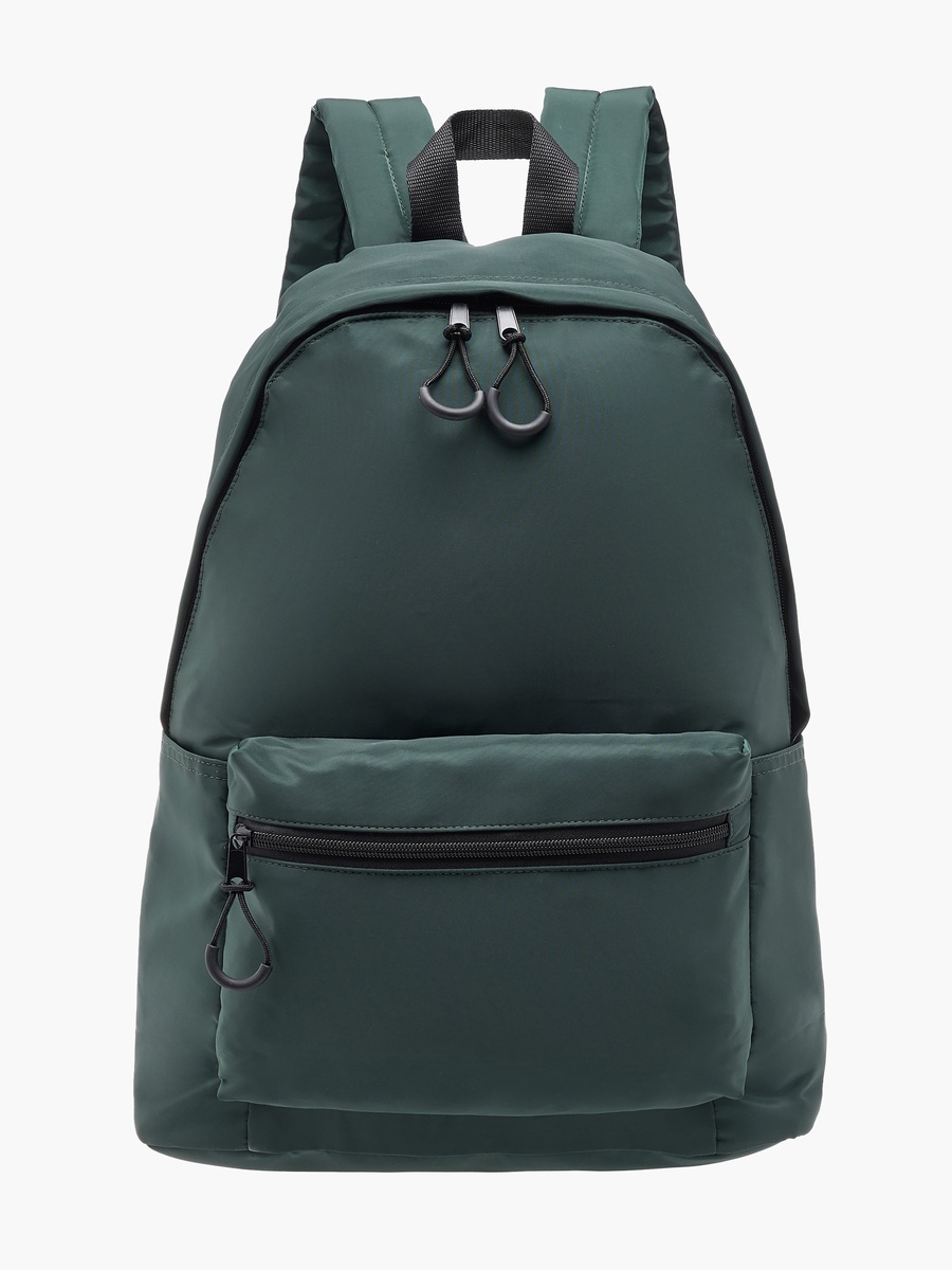 Solid Backpack with Adjustable Straps and Zip Closure - 17 inches
