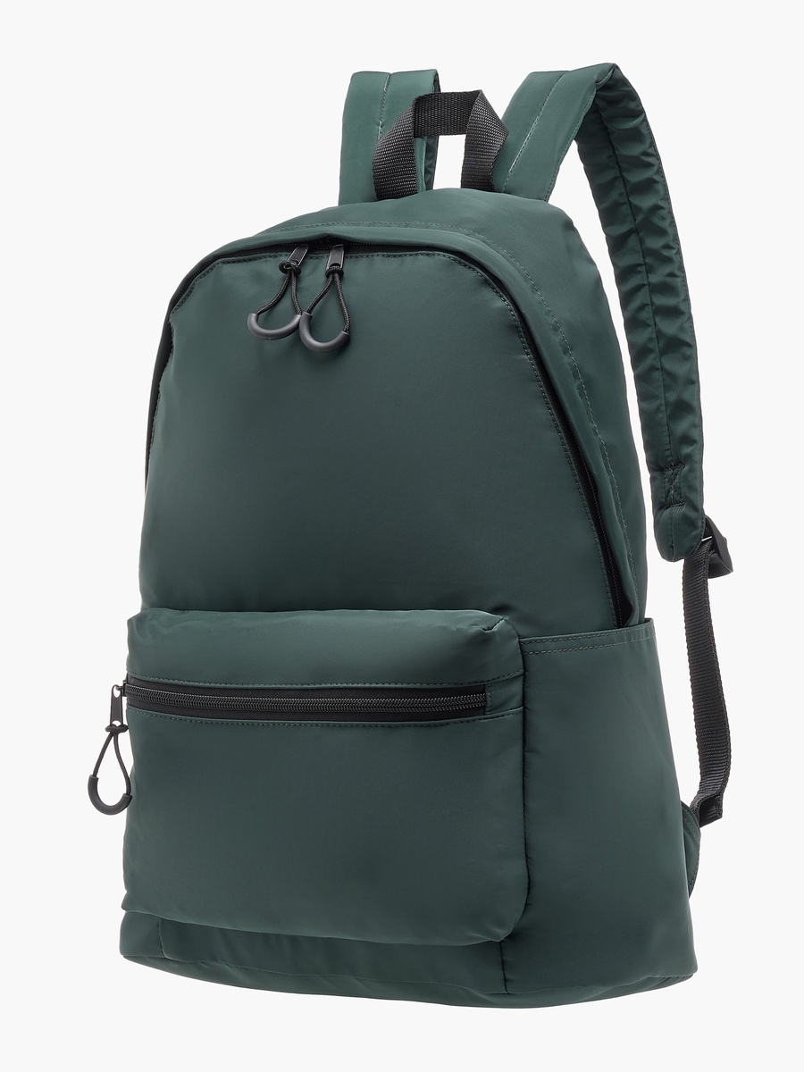 Solid Backpack with Adjustable Straps and Zip Closure - 17 inches