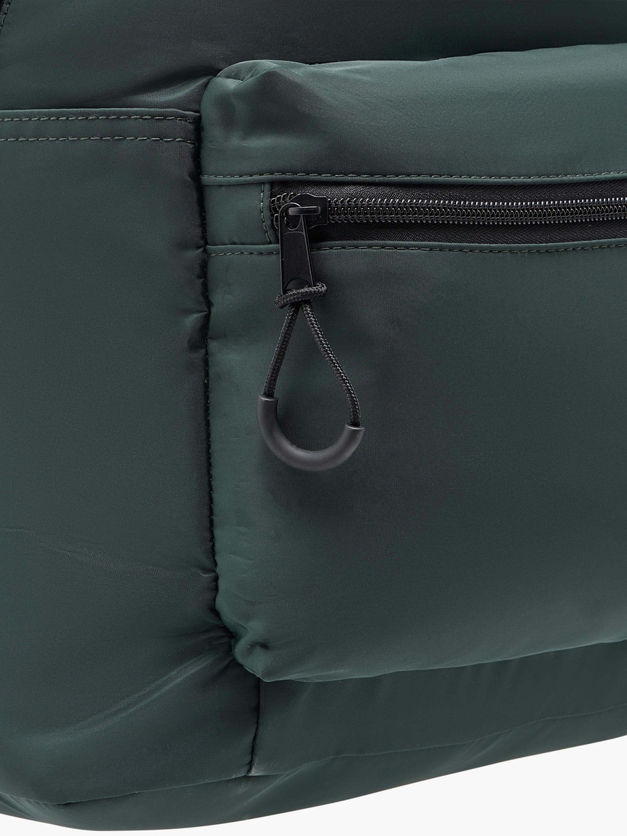 Solid Backpack with Adjustable Straps and Zip Closure - 17 inches