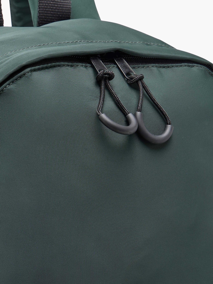Solid Backpack with Adjustable Straps and Zip Closure - 17 inches