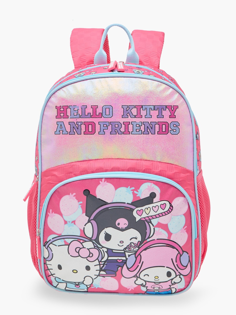 Hello Kitty and Friends Print Backpack with Adjustable Shoulder Straps and Zip Closure