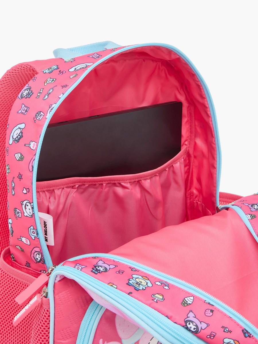 Hello Kitty and Friends Print Backpack with Adjustable Shoulder Straps and Zip Closure