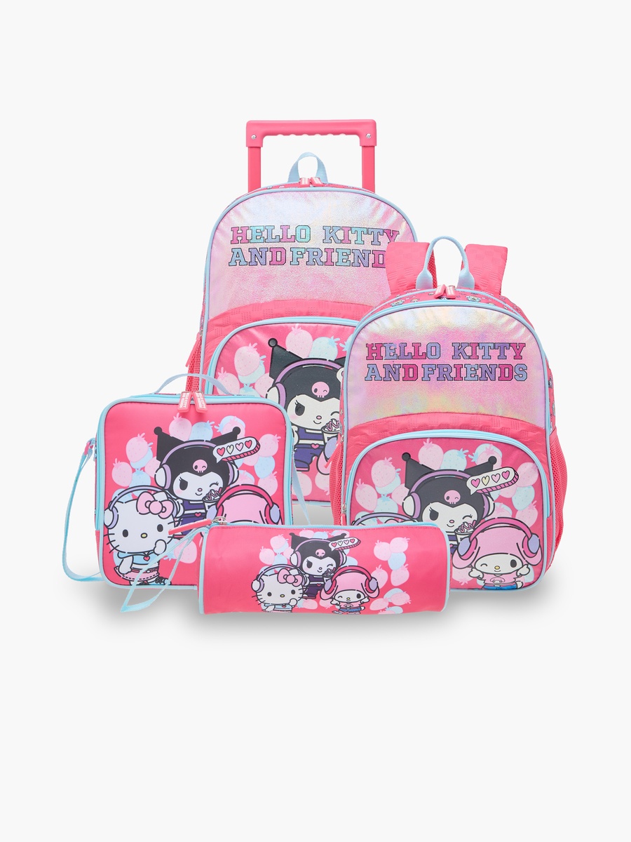 Hello Kitty and Friends Print Backpack with Adjustable Shoulder Straps and Zip Closure