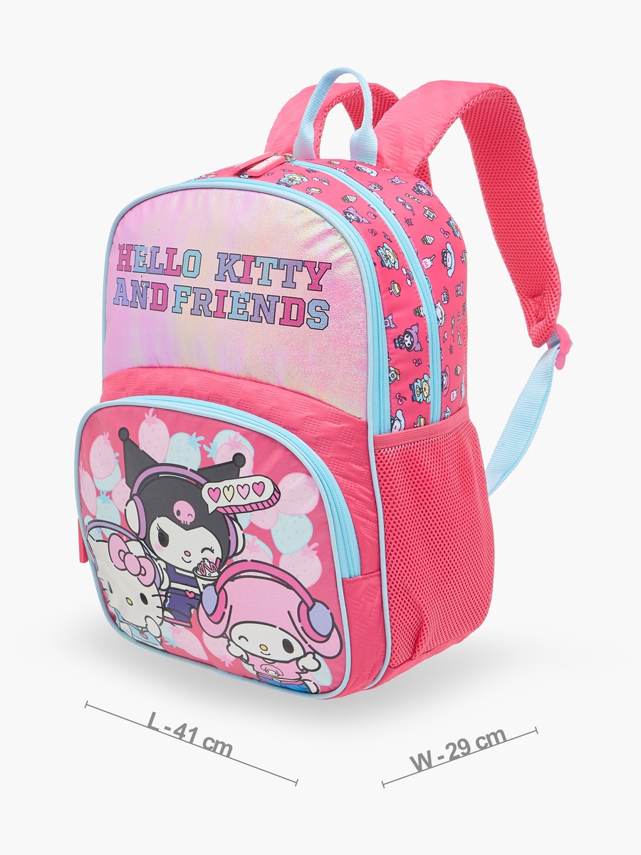 Hello Kitty and Friends Print Backpack with Adjustable Shoulder Straps and Zip Closure
