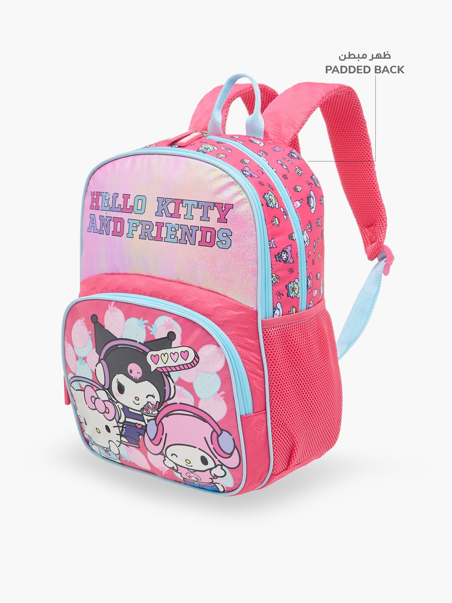 Hello Kitty and Friends Print Backpack with Adjustable Shoulder Straps and Zip Closure